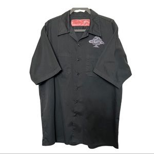 Orange County Choppers NY Biker Button Up Short Sleeve Black